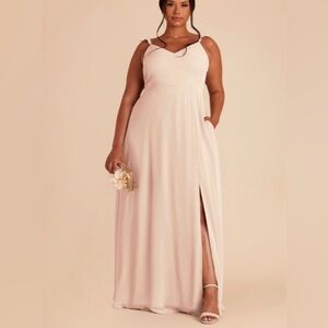 Birdy Grey Doris Chiffon Dress Pale Blush Maxi Gown Size 3XL Formal
